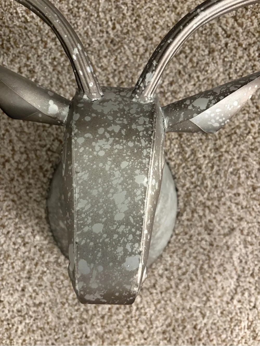 Metal Antelope Wall Decor in Silver-Gray